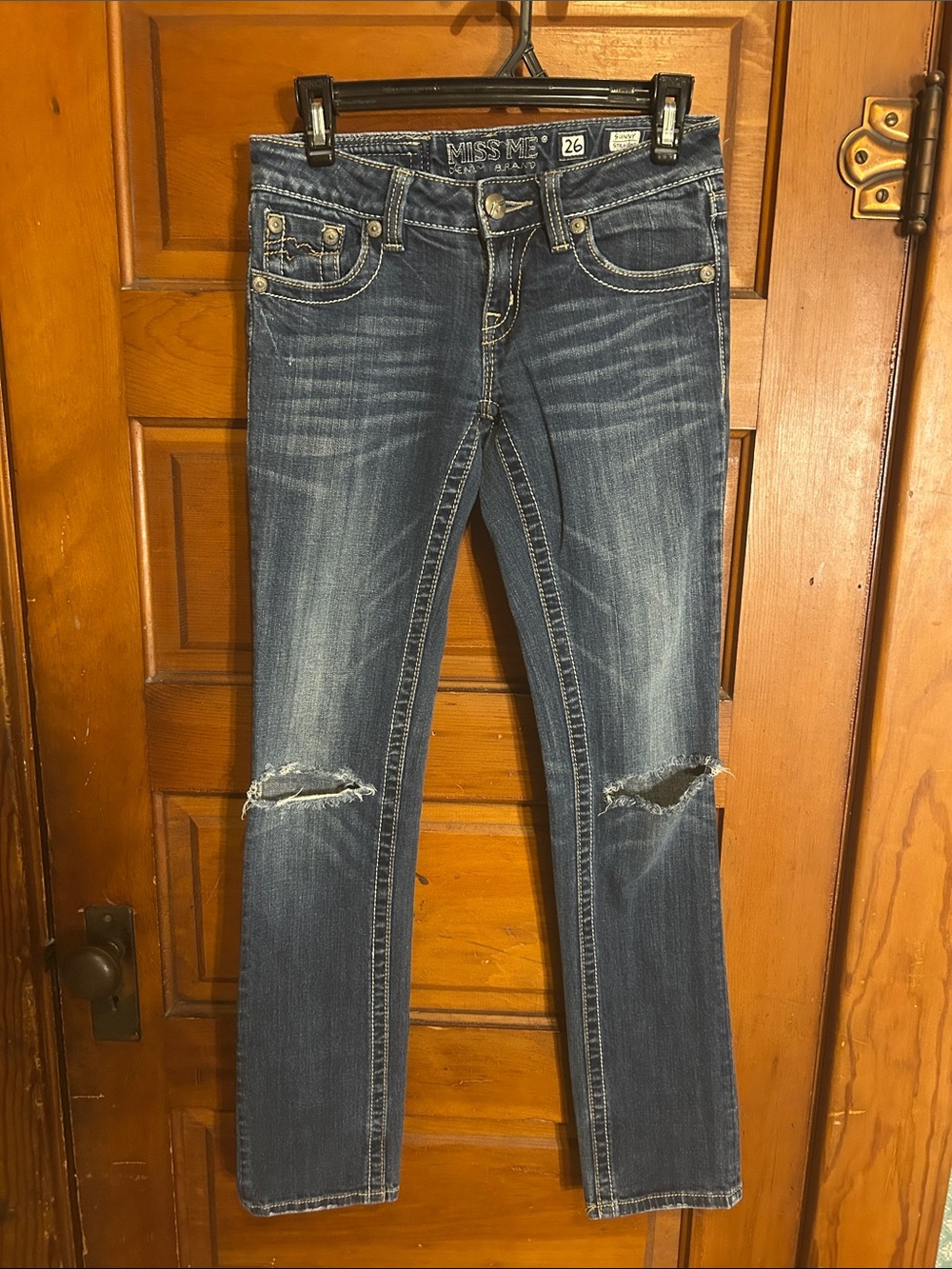 Miss Me Skinny Distressed Medium Blue Denim Jeans